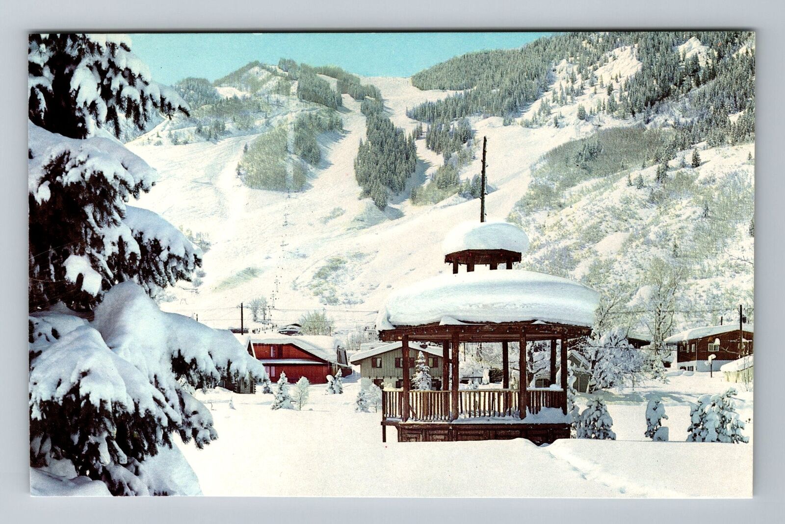 Aspen CO-Colorado, Aspen Mountain From Paepcke Park Vintage Souvenir Postcard