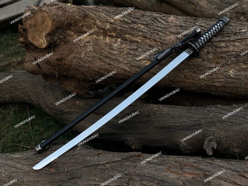 Japanese Battle Sword Samurai Katana Sharp Damascus Steel Blade Full Tang Japan