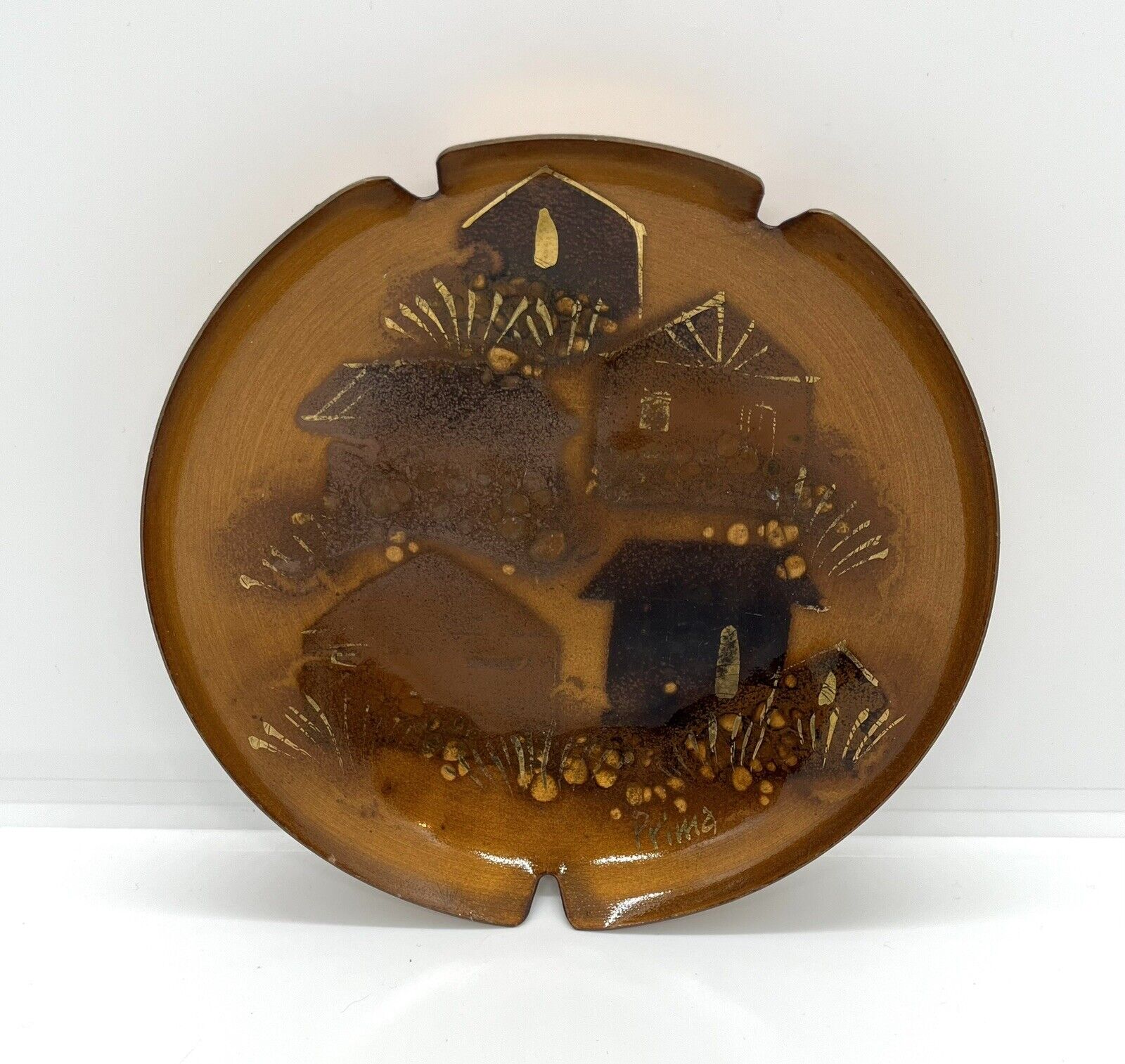Vintage Prima Copper Plate / Dish / Ashtray 6.5”