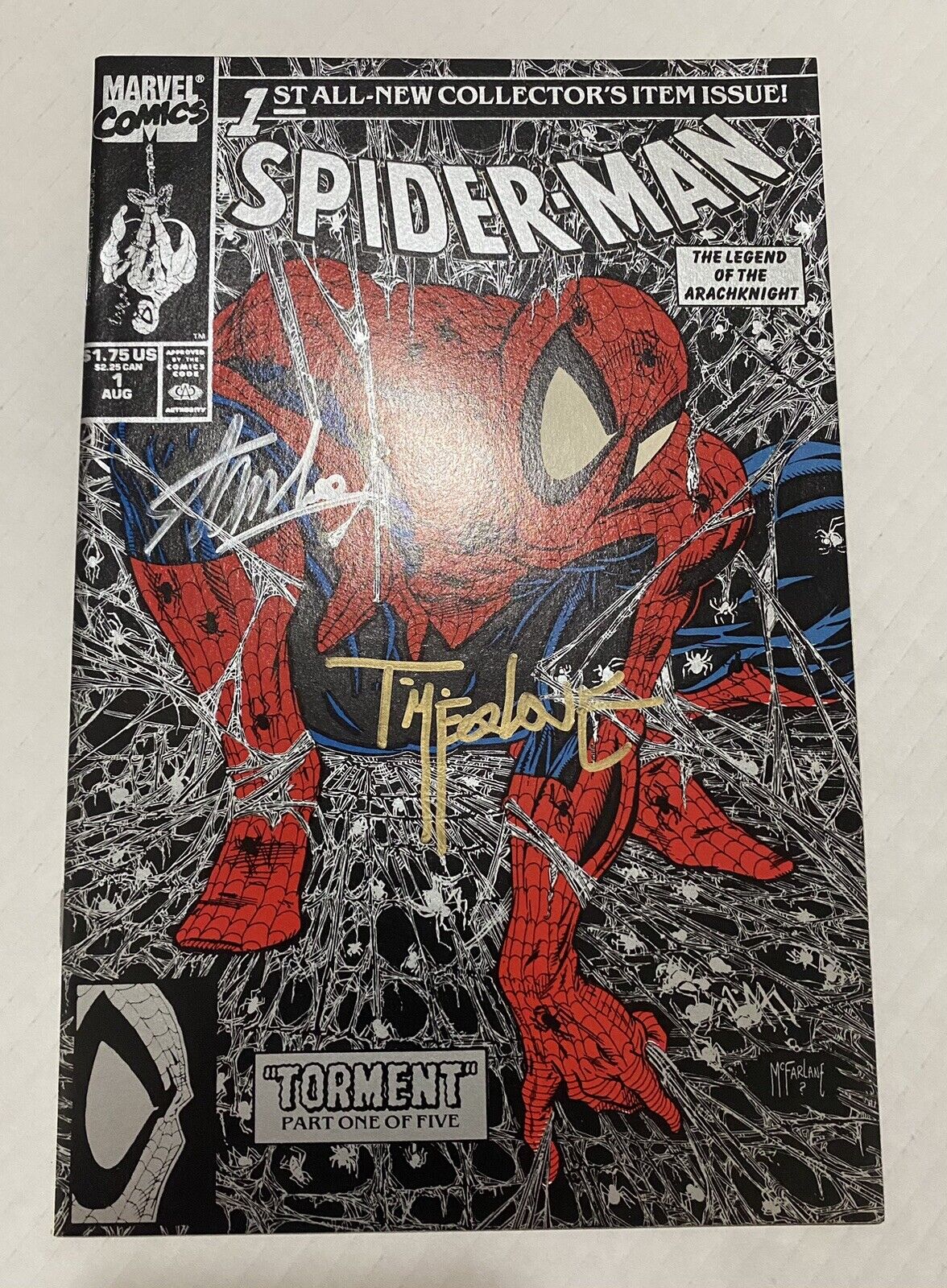 Spider-Man # 1  Signed Stan Lee & Todd McFarlane Silver Variant 1990 NM