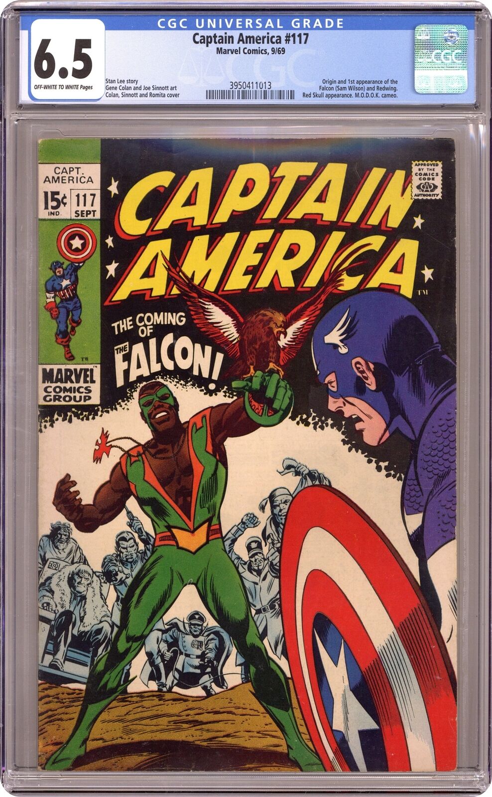 Captain America #117 CGC 6.5 1969 3950411013 1st app. and origin Falcon
