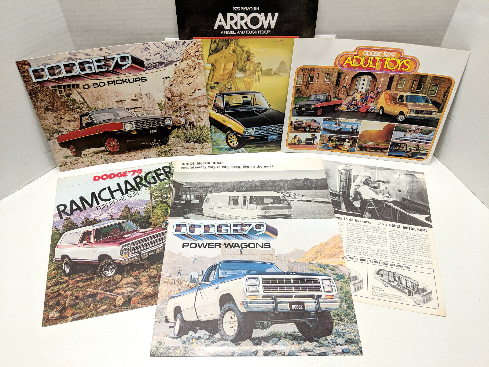Lot of 7 1970s Dodge Plymouth Trucks Original Sales Brochures