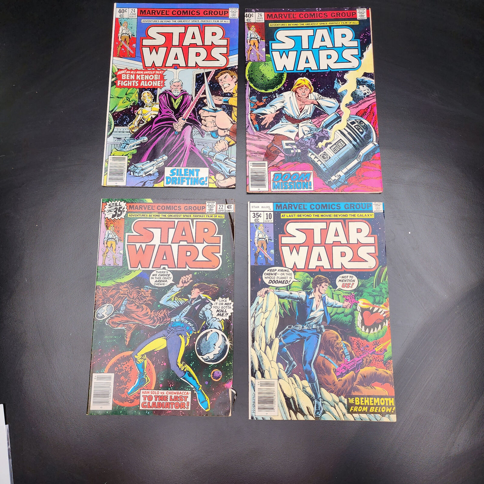 Lot of 4 Vtg Star Wars Marvel Comics Issues 10, 22, 26, 24