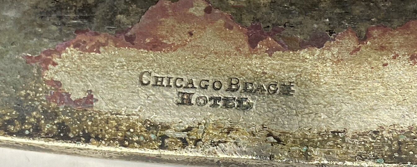 Antique Chicago Beach Hotel Circa 1890 - 1910 Wall Decor FROM THE HOTEL RARE