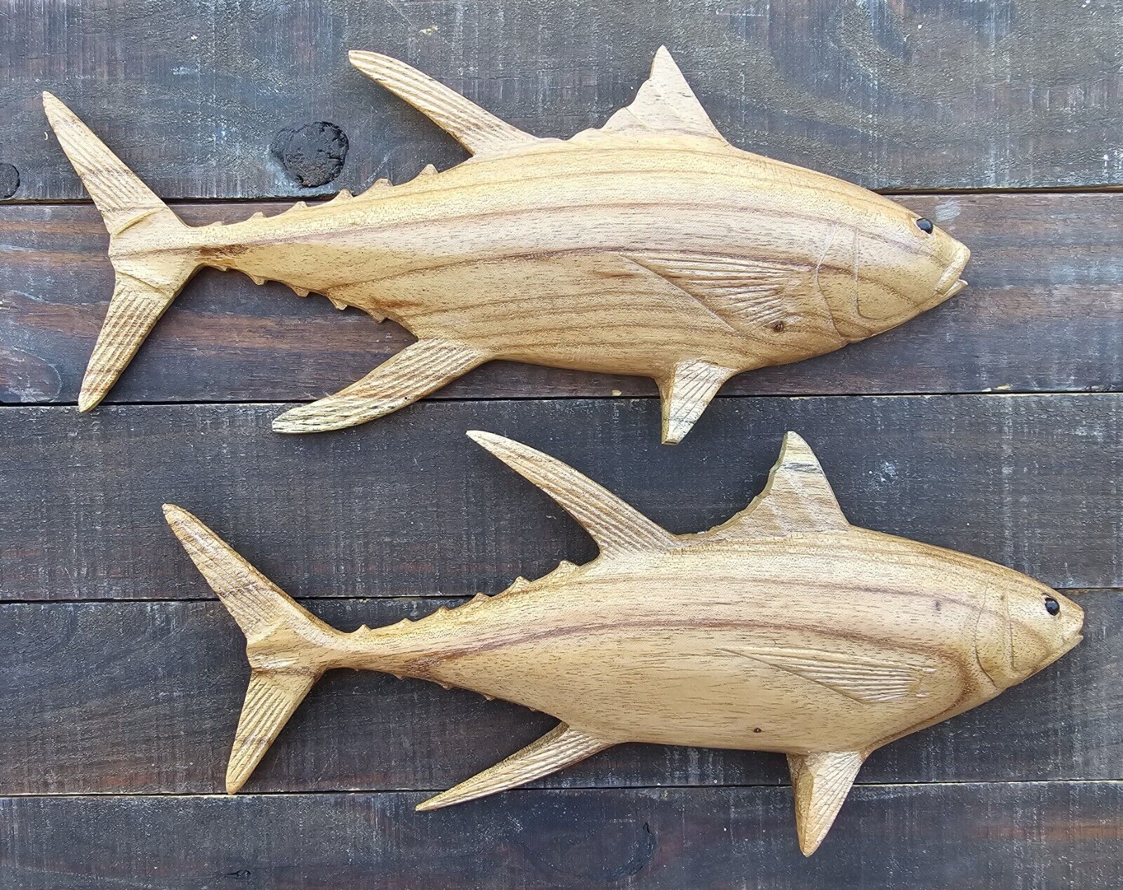 Blue Yellow Fin Tuna Hand Carved Wood 12\