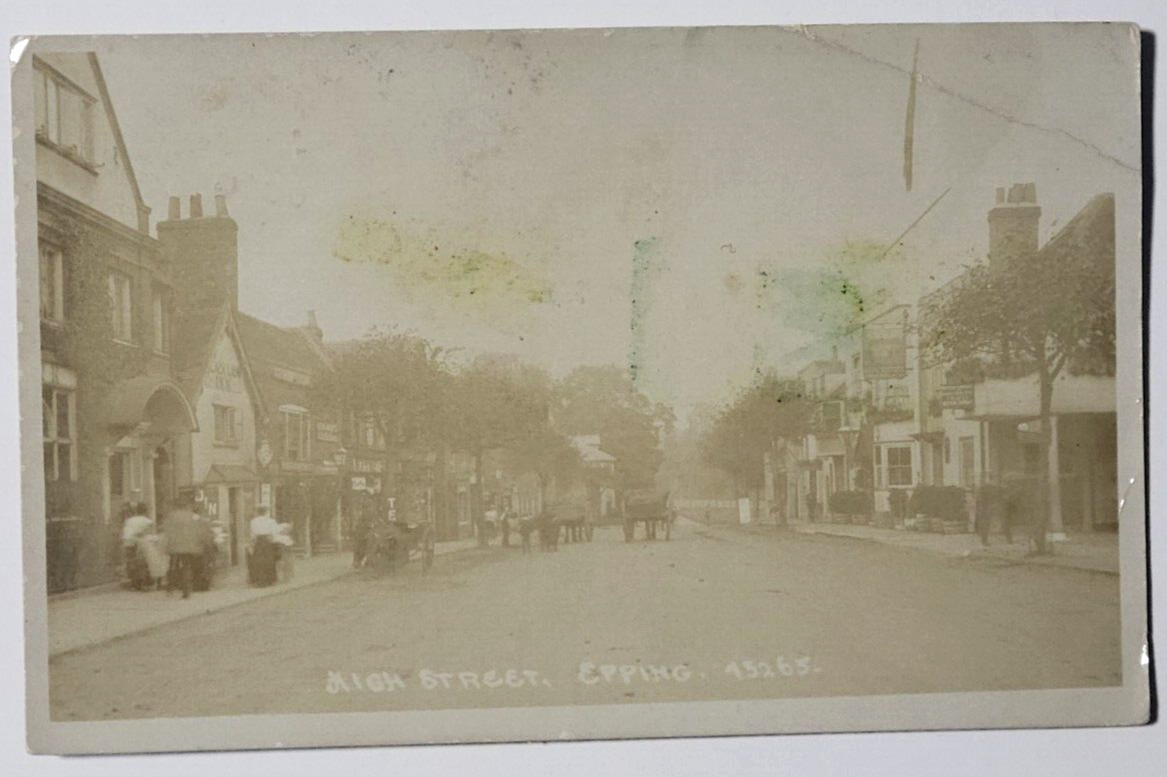 RPPC Epping England High Street Antique Photo Postcard
