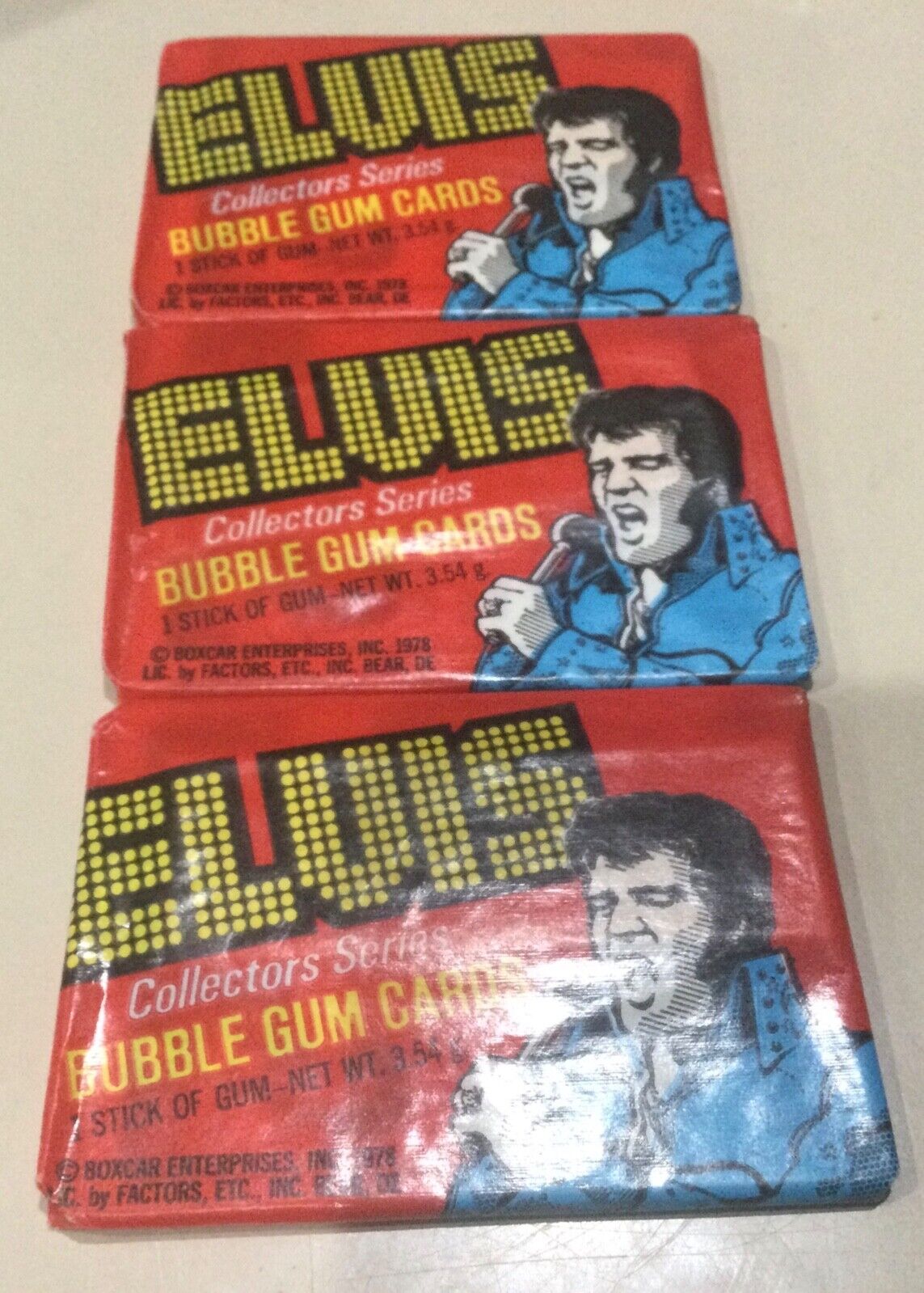 1978 Donurss Elvis Cards (3) UNOPENED Wax Packs