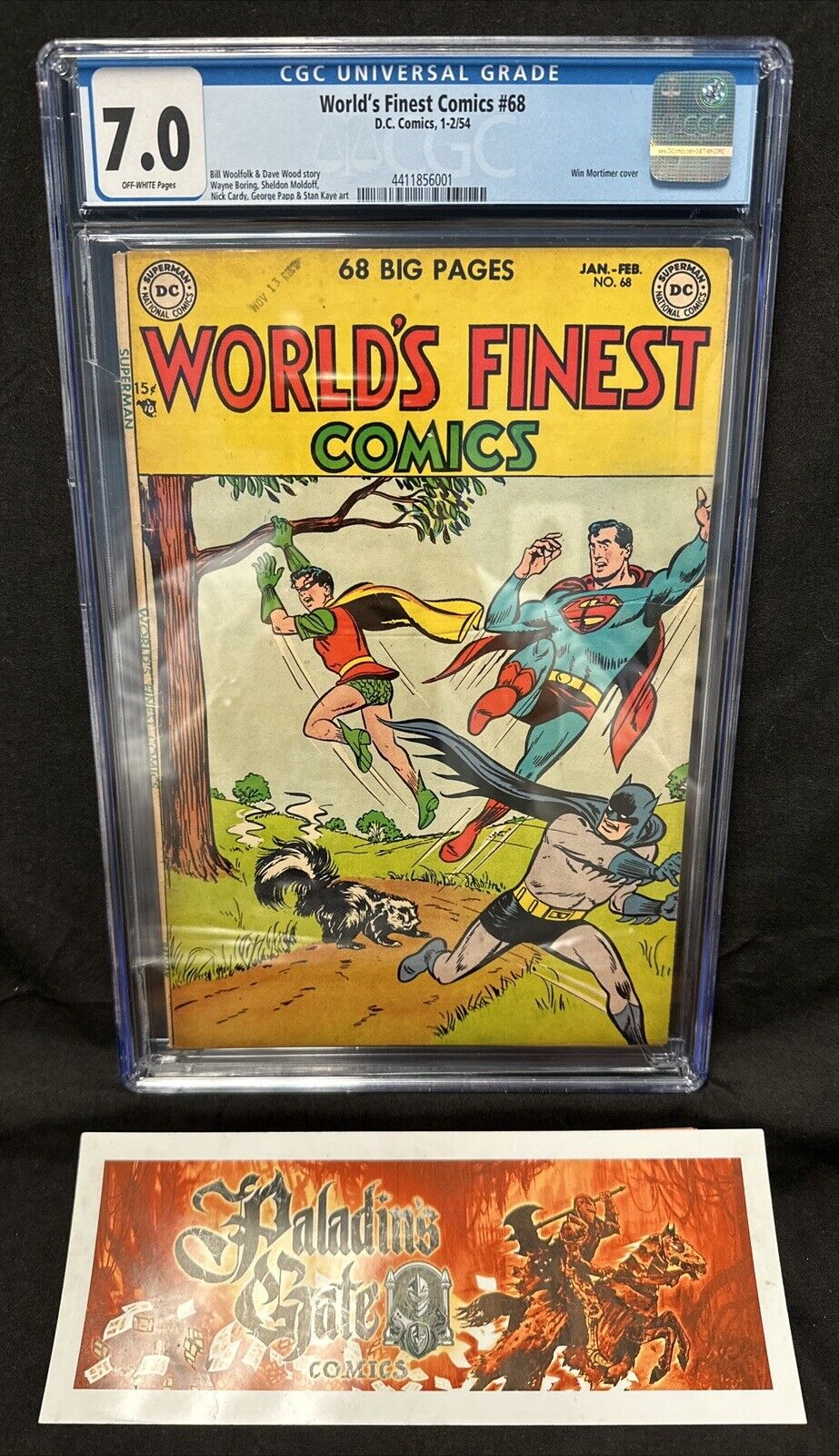 World\'s Finest Comics #68 CGC 7.0 (DC 1954) Batman, Superman and Tomahawk