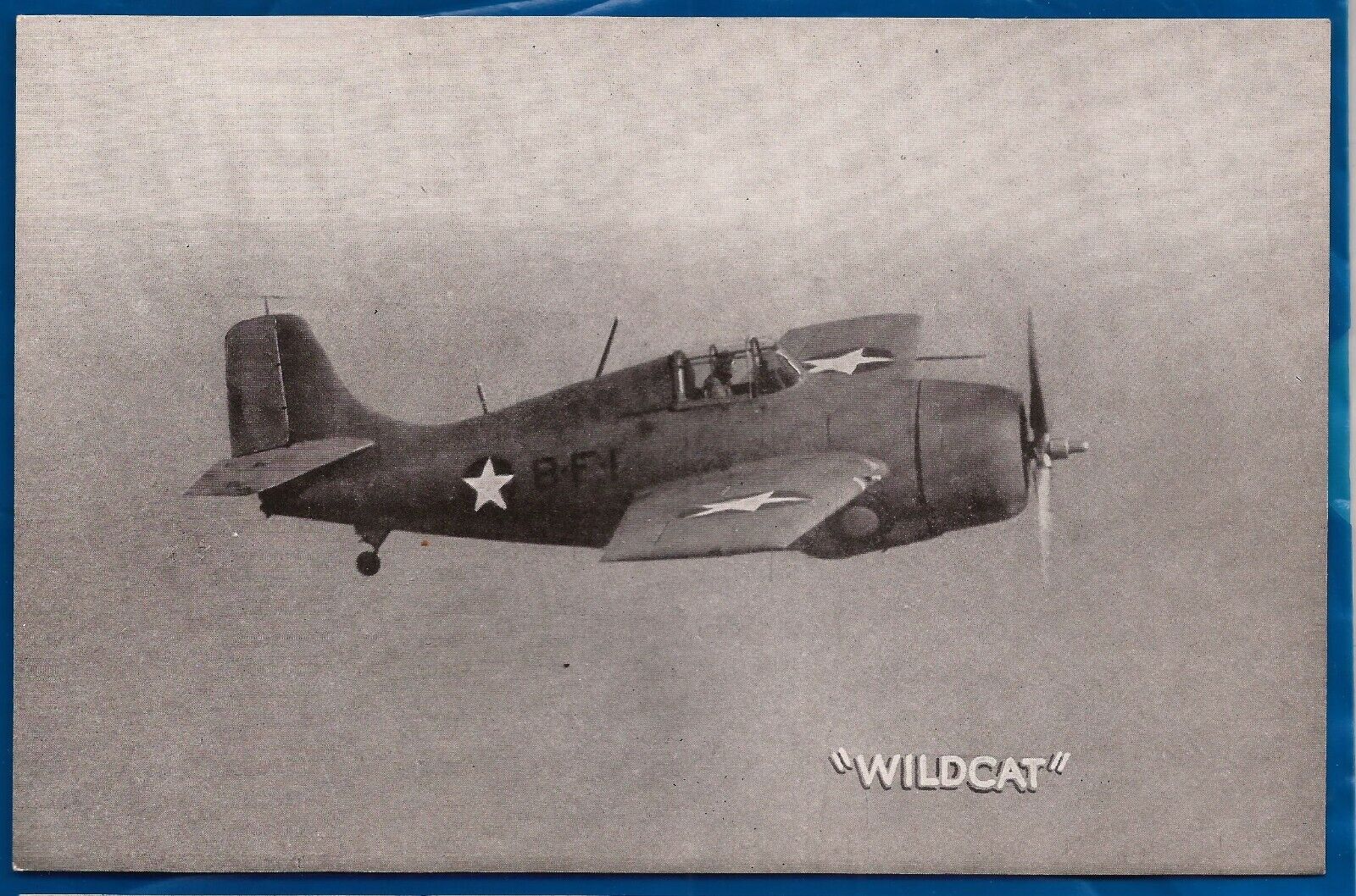WW2 era WILDCAT airplane Photo Card 5 1/4\