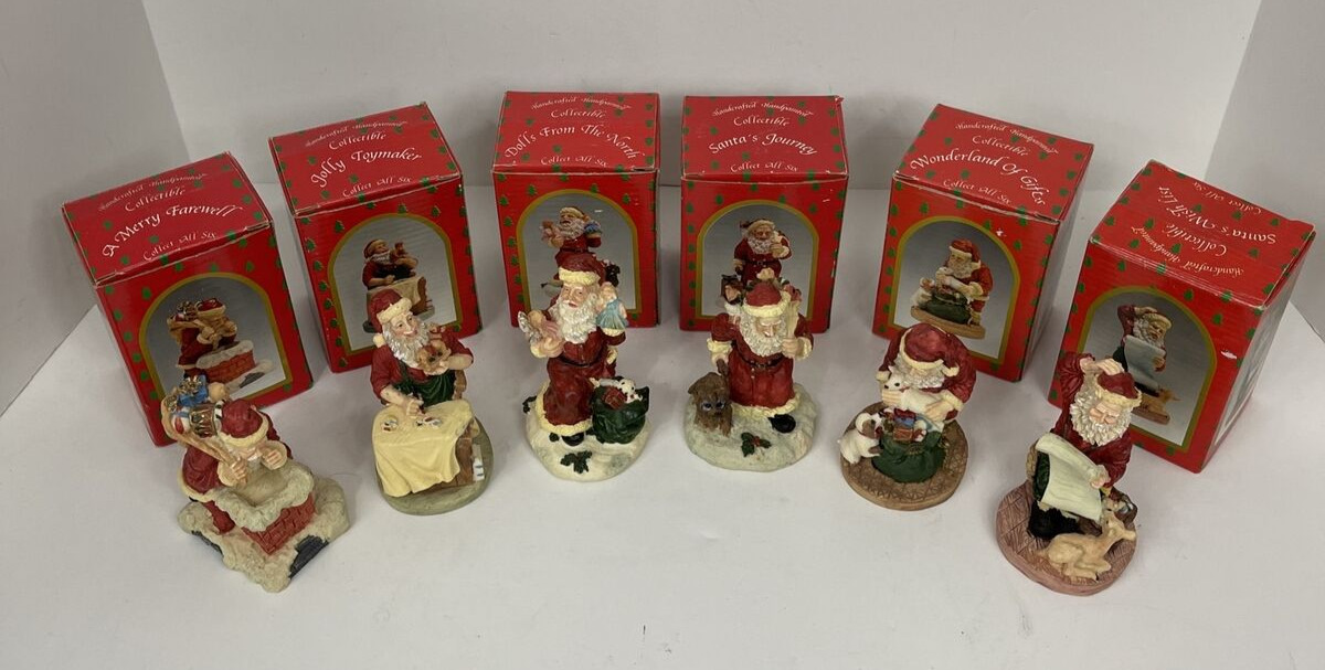 Brinns Santa Collection Figurines Vintage Handcrafted Complete Set of 6