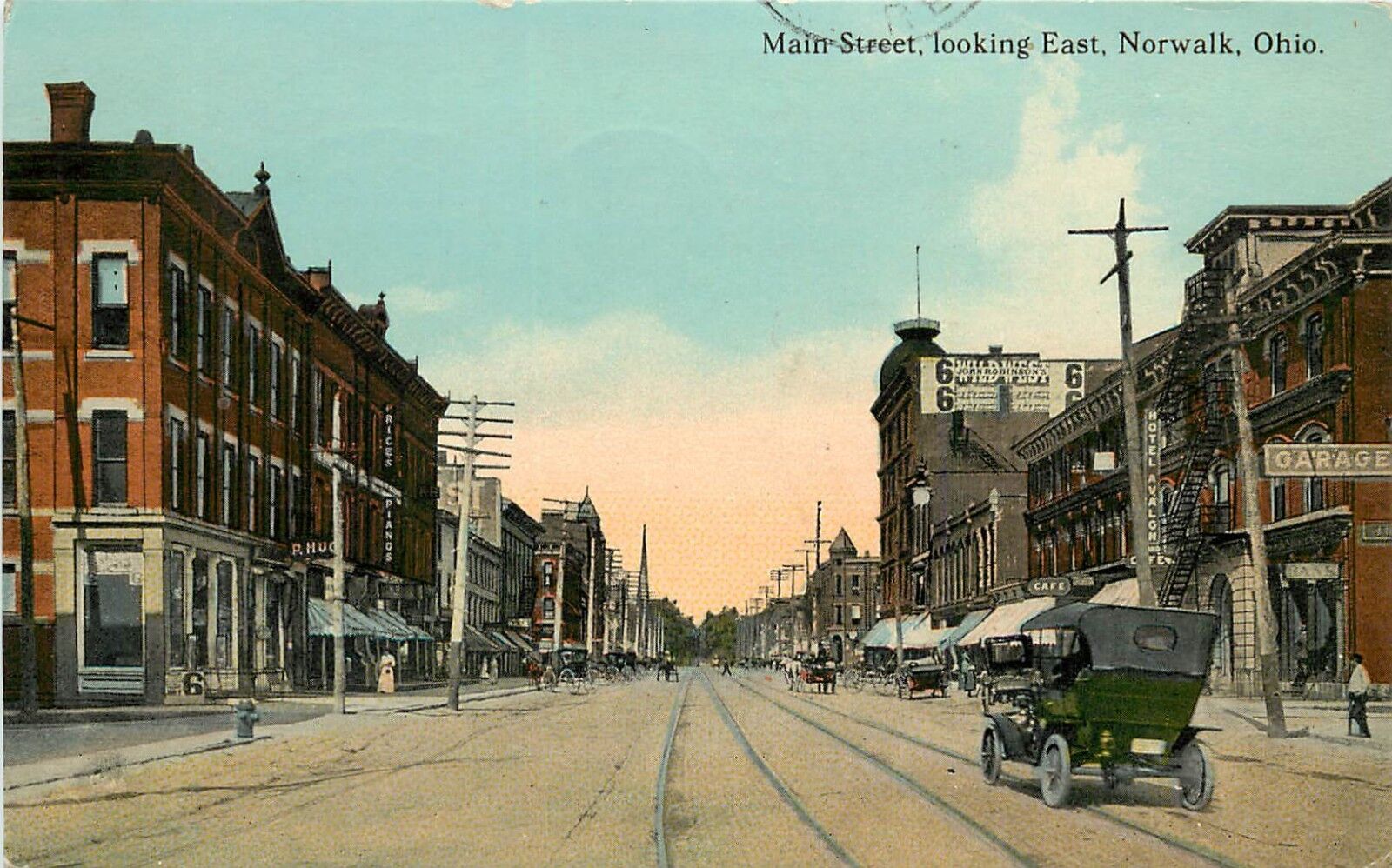 c1910 Postcard; Main Street Scene, Norwalk OH Huron County, posted