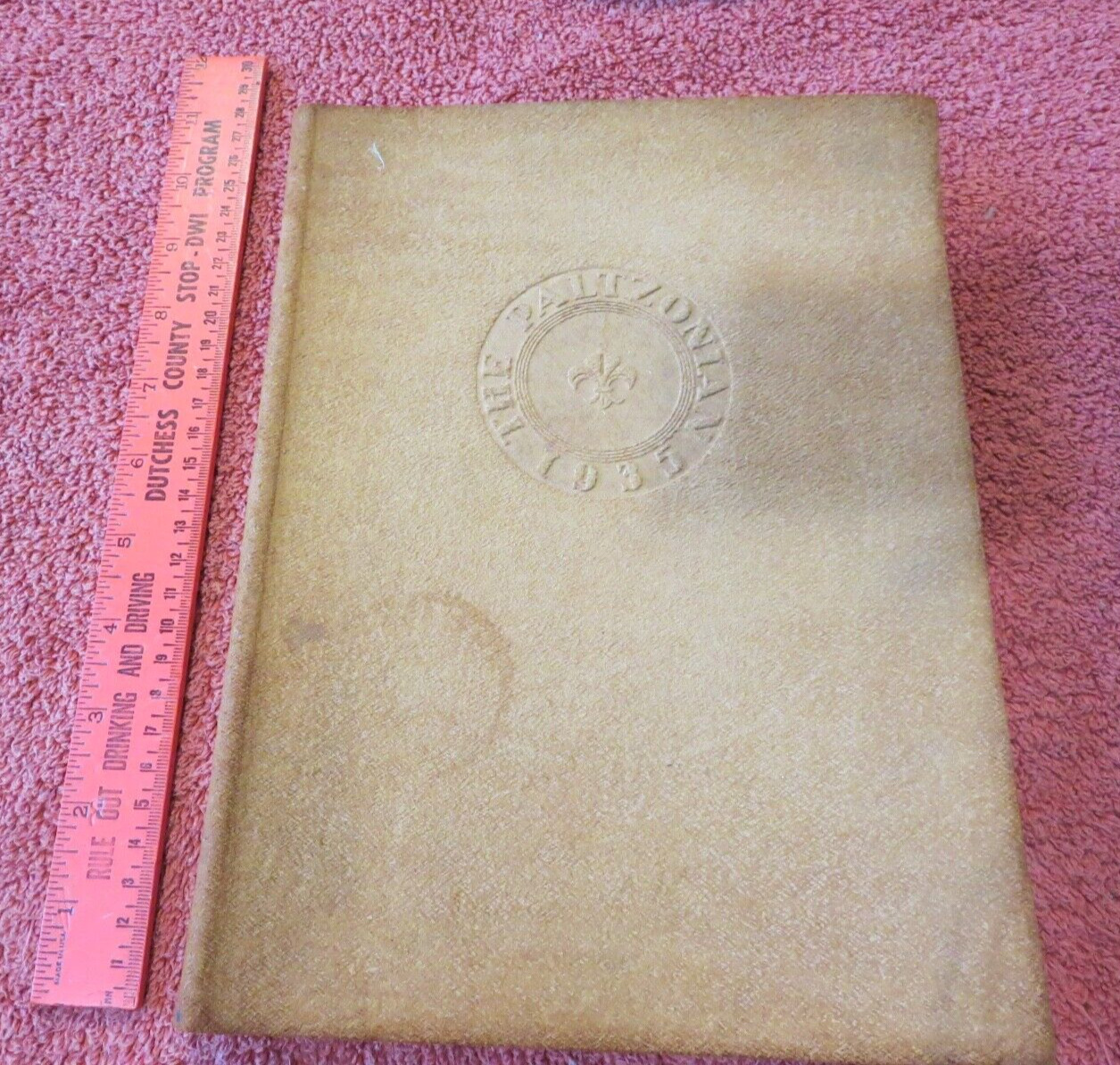 Paltzonian 1935 Vintage Yearbook New Paltz NY Graduating Class Faux Suede cover