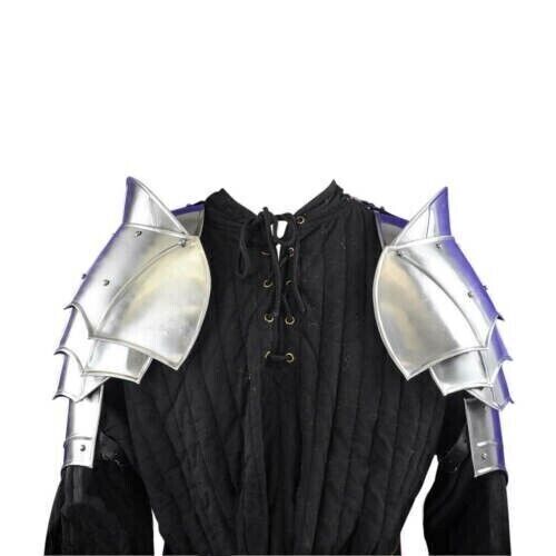 Medieval Steel Larp Warrior Gothic Pair Of Pauldrons Armor Shoulder Costume Item