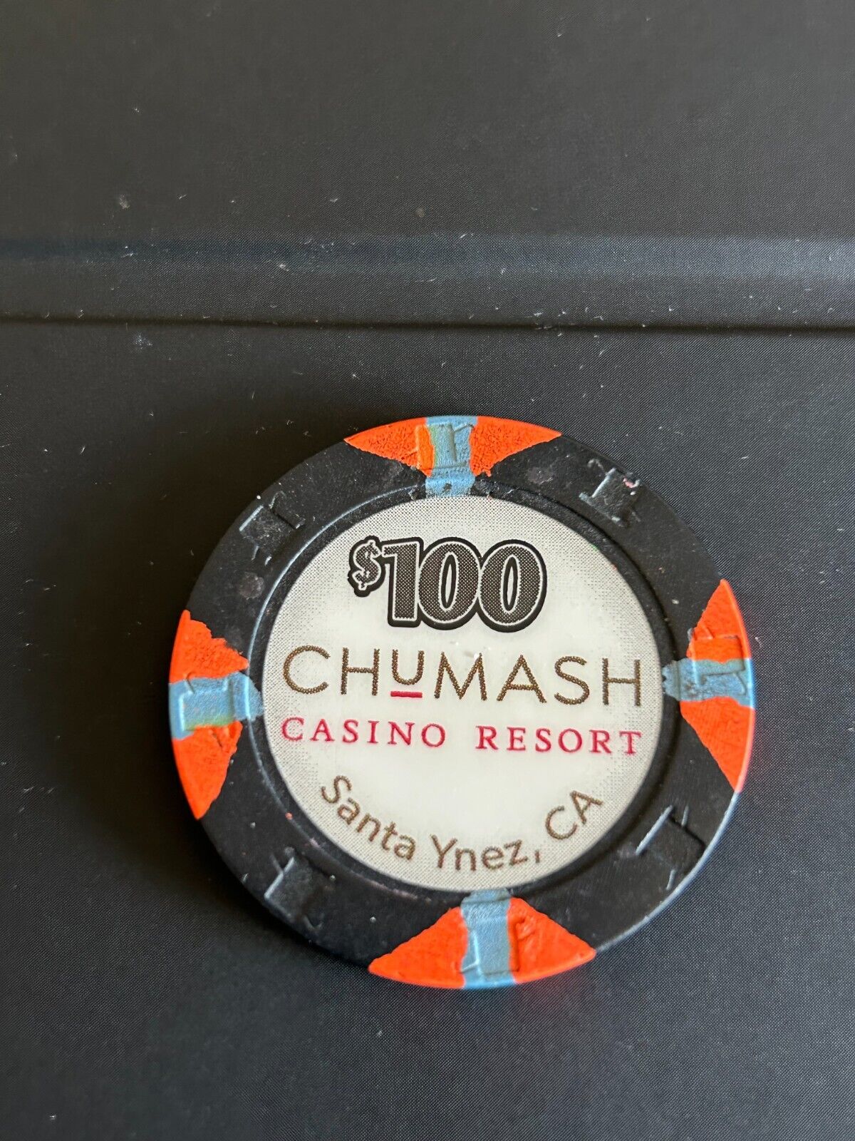 Chumash Casino Santa Ynez California $100 Dollar Gaming Chip as pictured
