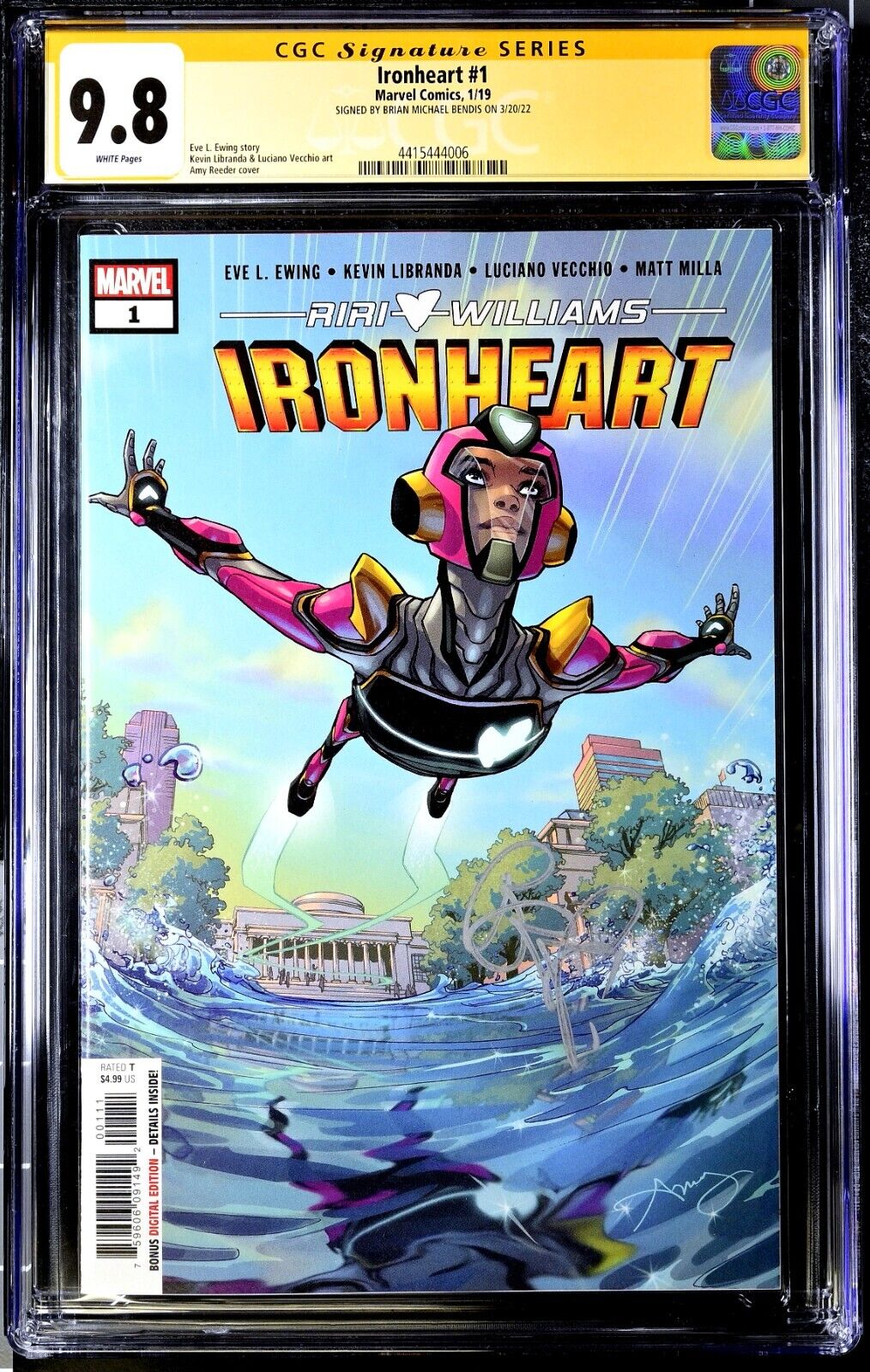 Ironheart #1 (2018) CGC 9.8 NM/MT — Signed by Brian Michael Bendis