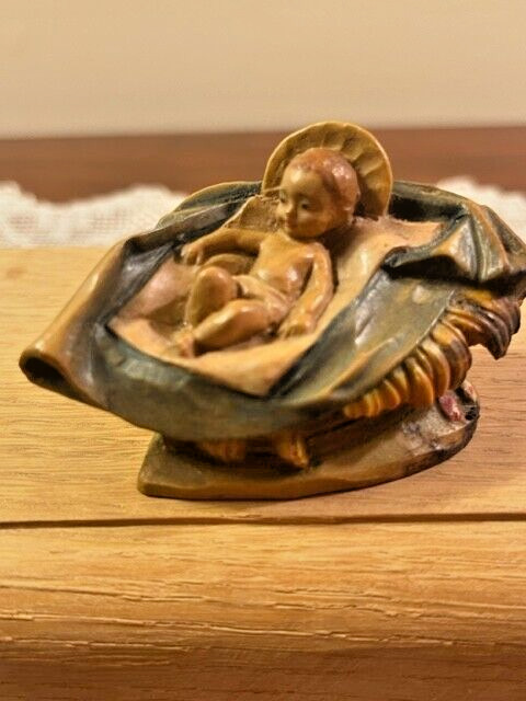 Vintage ANRI Wood Hand Carved Bachlechner Nativity Jesus:  6 inch set  VERY RARE