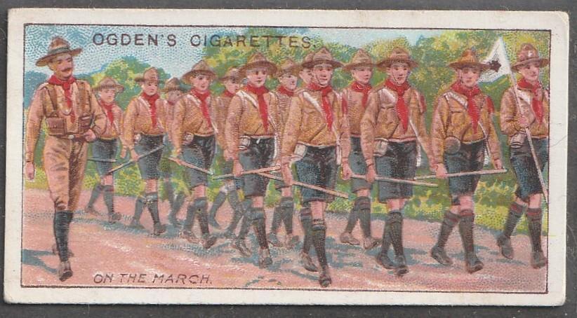 Ogden\'s, Boy Scouts, 1911, 1st Series, Green Backs, No 09, On the March