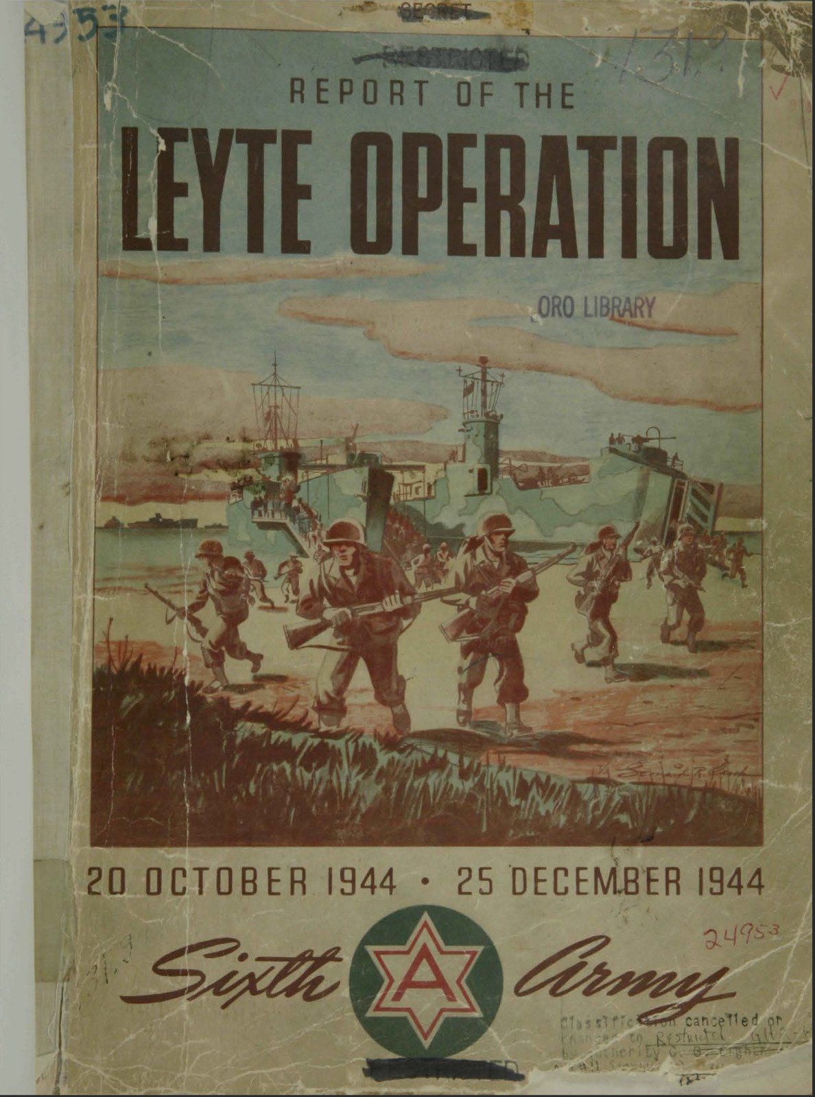 244 Page Report Leyte Operation 20 Oct - 25 Dec 1944 Sixth Army Book on Data CD