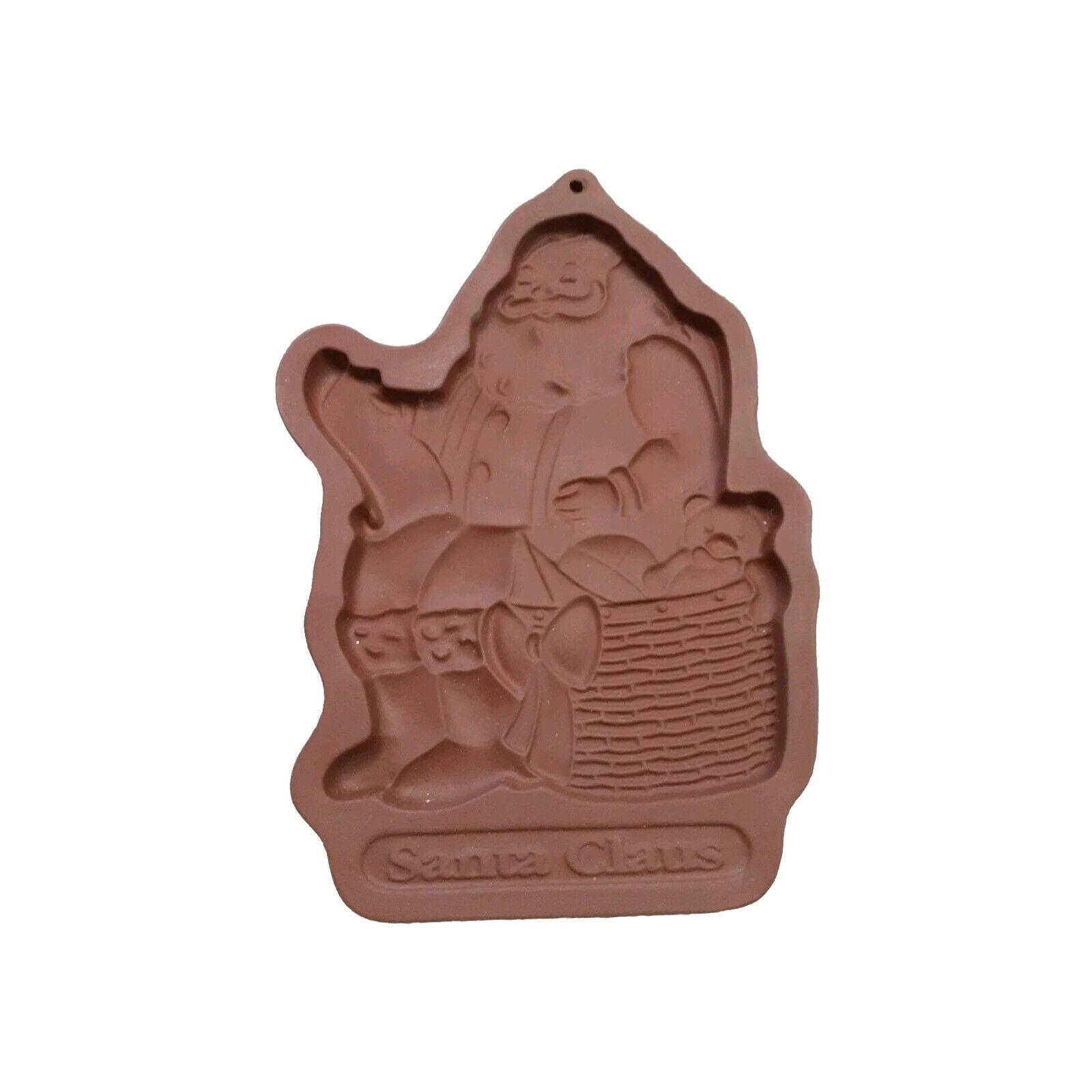 VTG Longaberger Pottery 1992 Santa Claus Cookie/Chocolate Mold Christmas w/Box