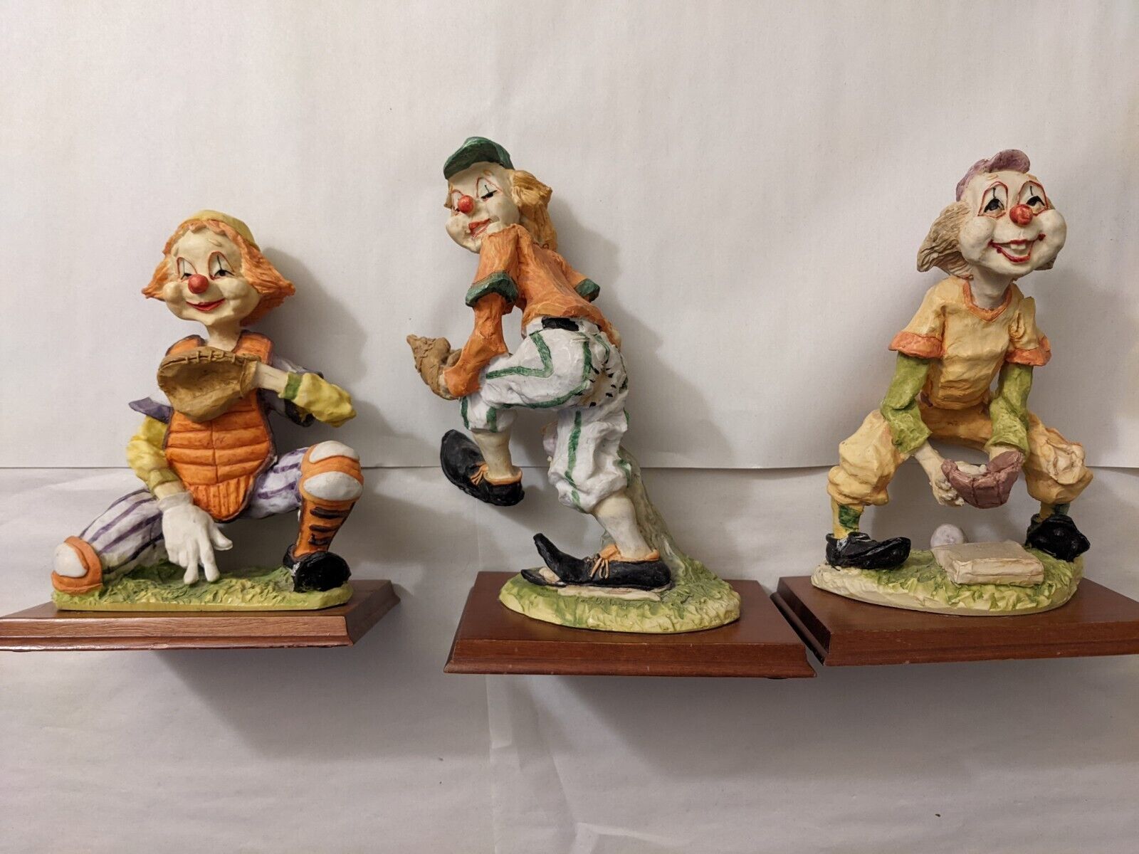 Vintage Price Products Micena Clowns Playing Baseball Set Of 3