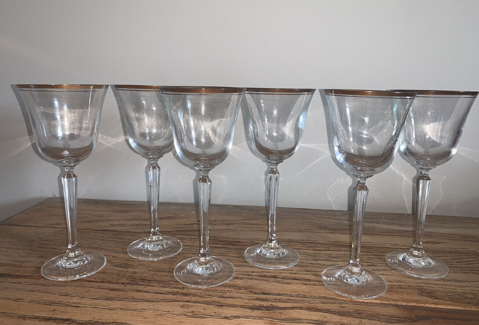 Six (6) Vintage Mikasa￼ Wheaton Lead Crystal Water Wine Glasses