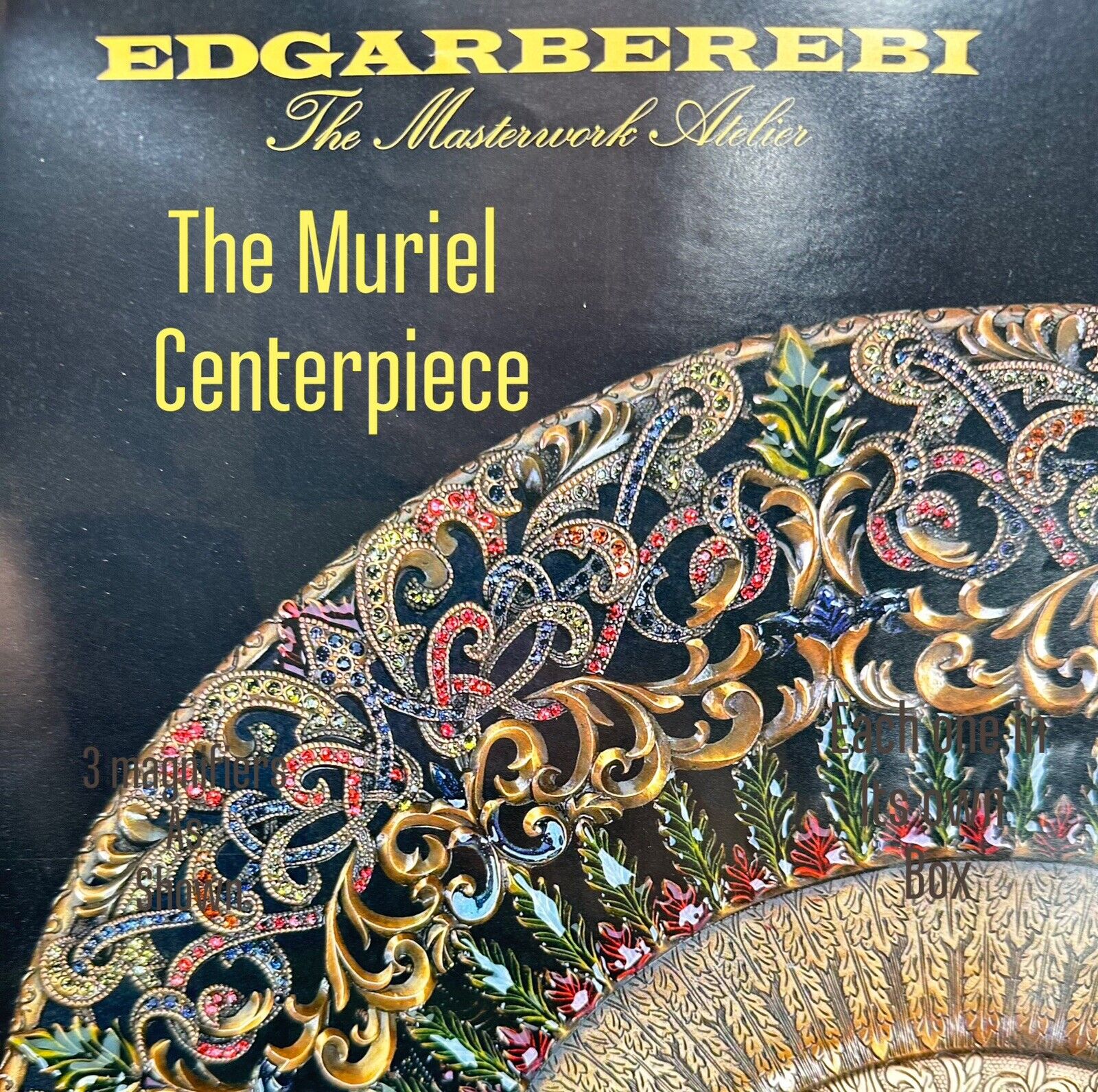 I Am Edgar Berebi Muriel Center piece , 7.5 Lb  14 inches wide 4.25  1600 Stones