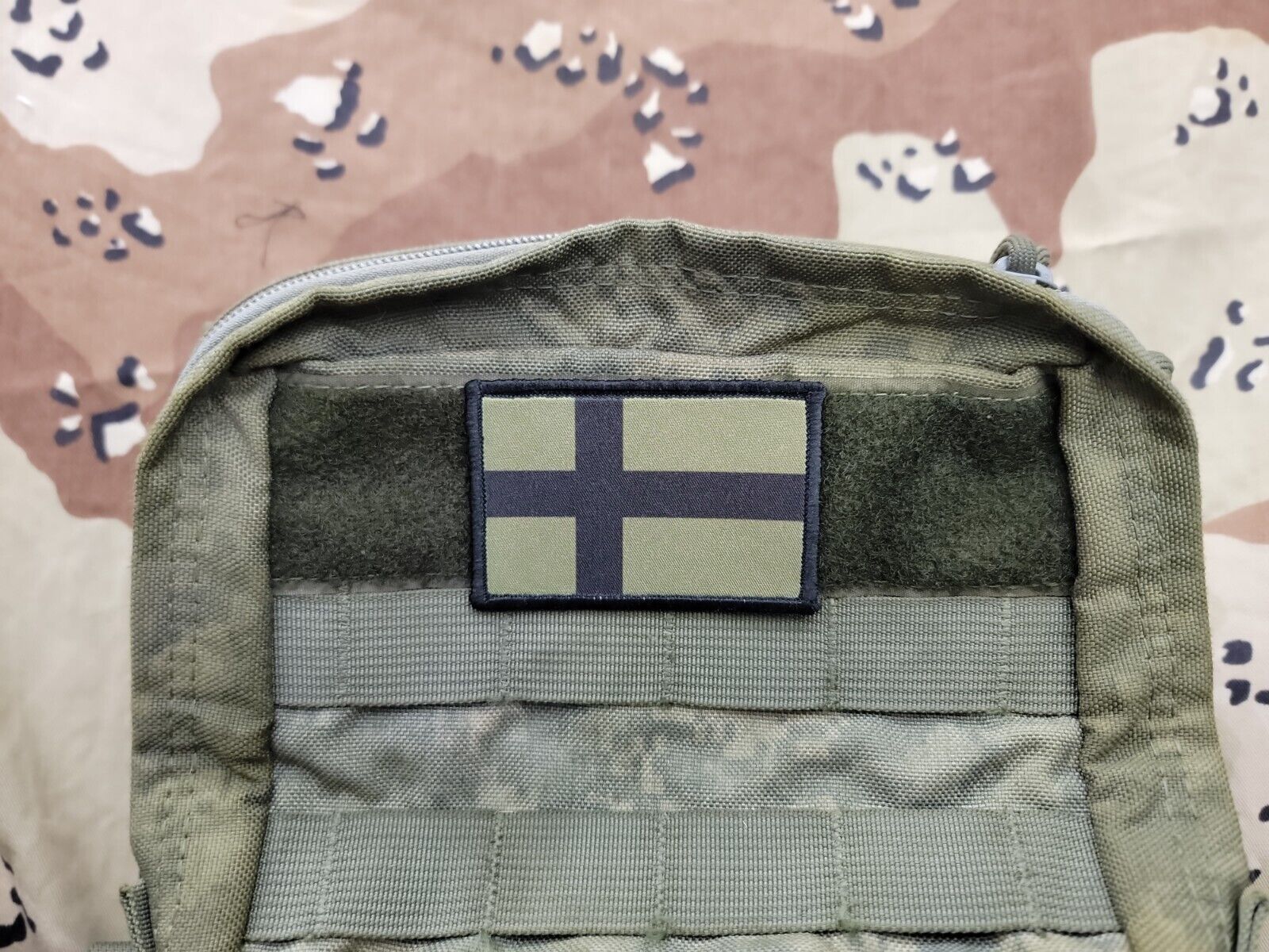 FINLAND OD Green Subdued Woodland Flag Military Uniform 2x3 Patch Army  Viking 