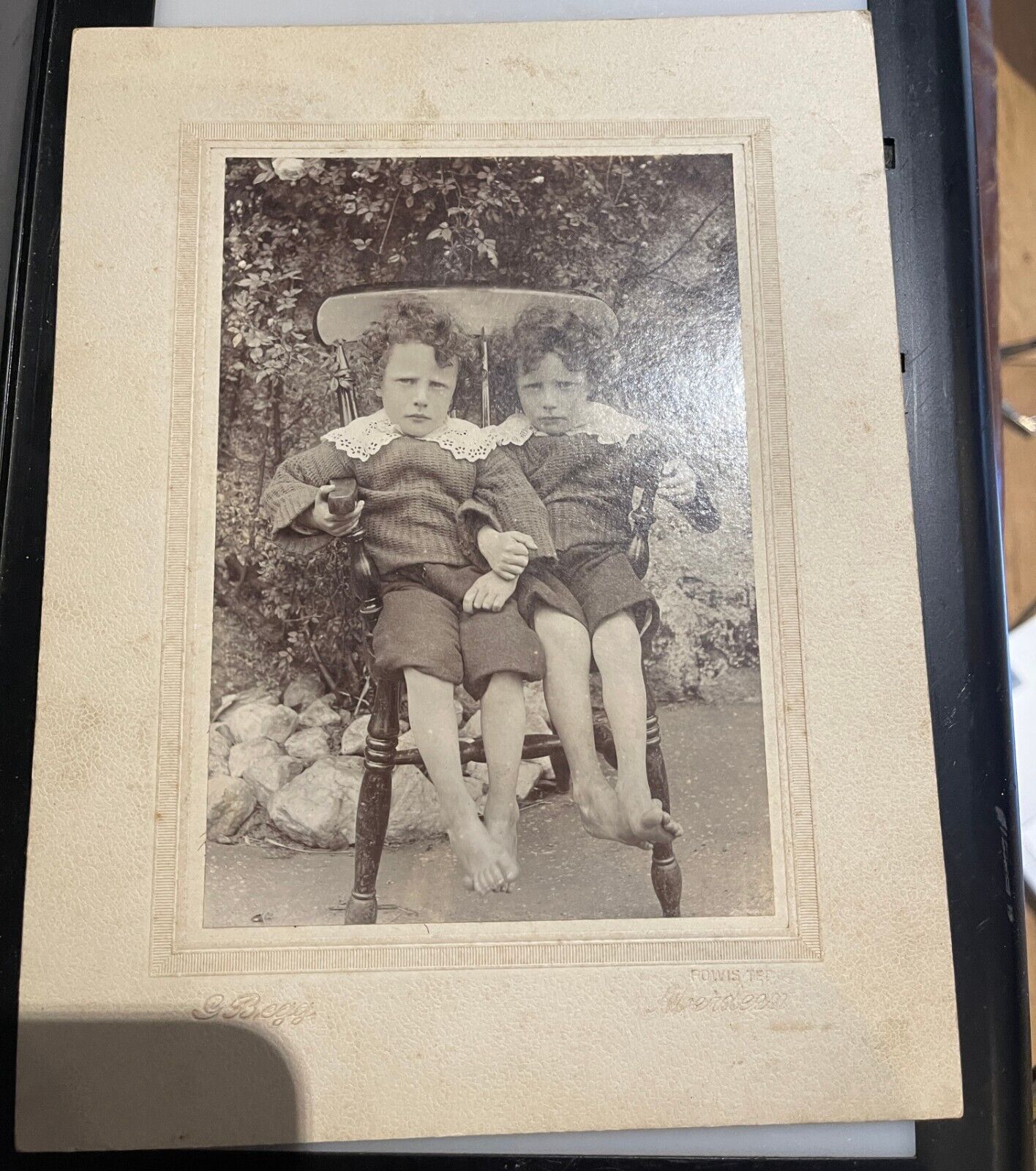 Antique Photo Of Scottish Boy Grumpy Twins who emigrated to Australia - Watson