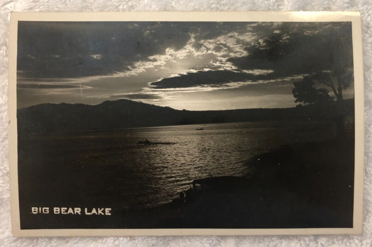 1946 RPPC Big Bear Lake CA The Village San Bernardino County California Postcard