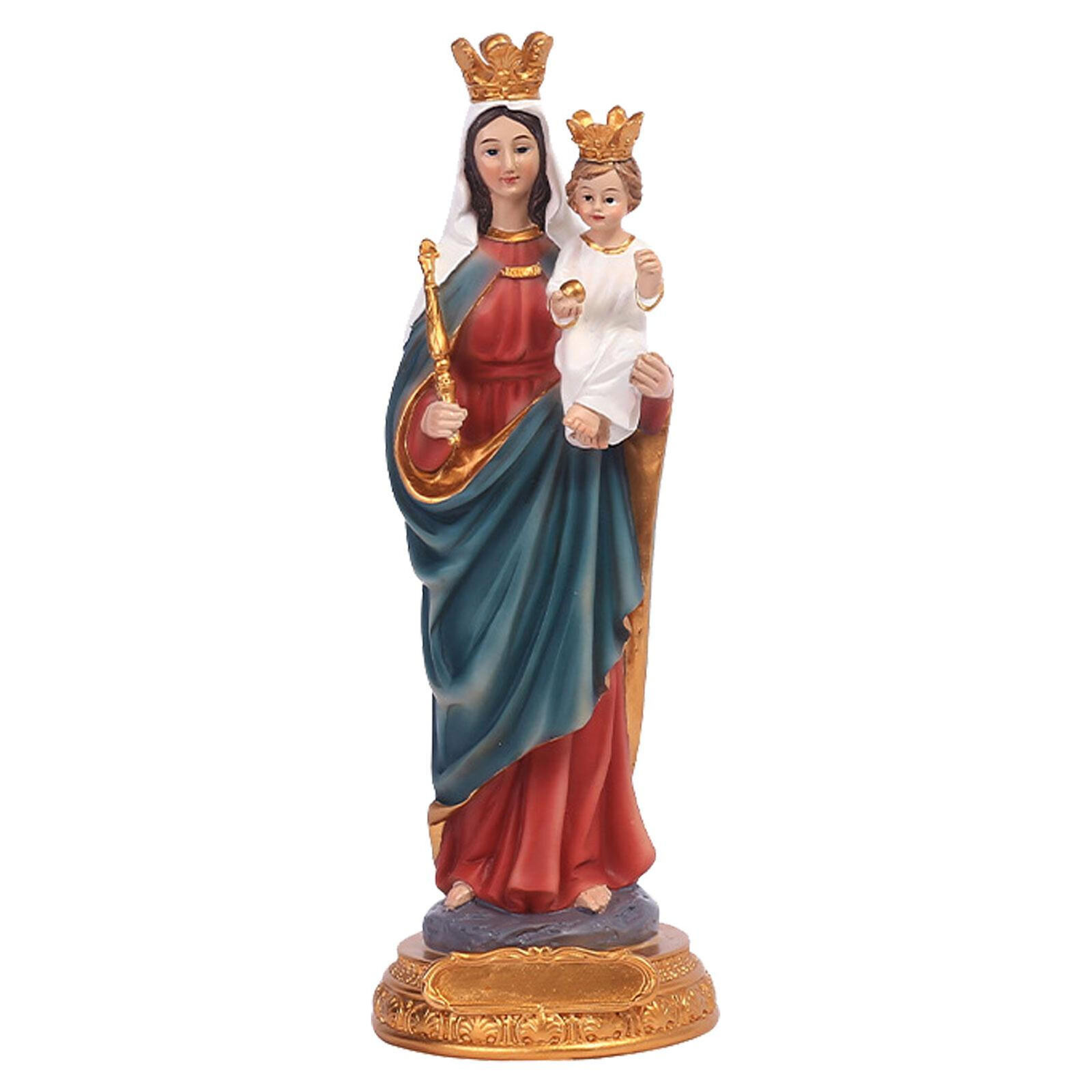 Mother Mary Statue Resin Virgin Mary Holding Jesus Statue  Decorative Mary Figur