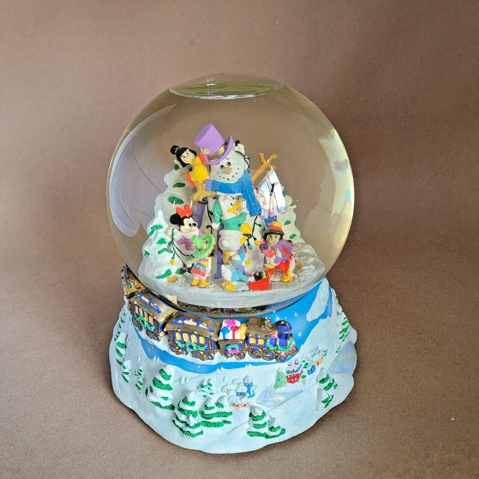 Vintage 1994 Disney  Snow Globe Mickey Frosty the Snowman Music Snow Blower