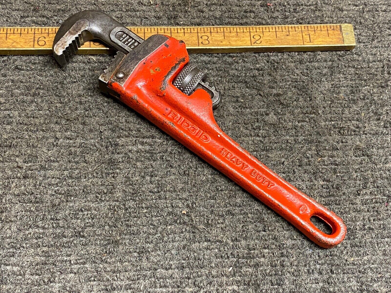 Vintage Ridgid 6” Steel Adjustable Pipe Wrench Heavy Duty USA 