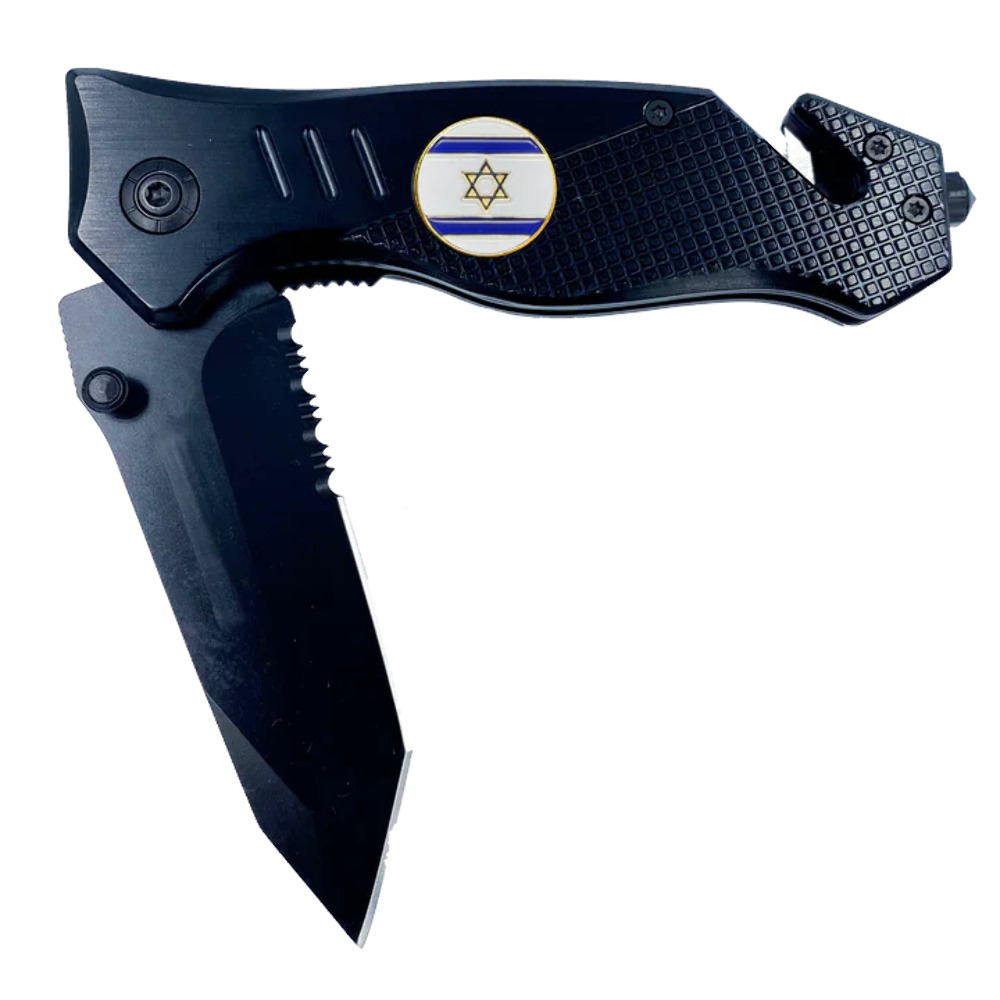 Israeli Defense Forces IDF Israel Flag 3-in-1 Military Tactical Rescue knife too