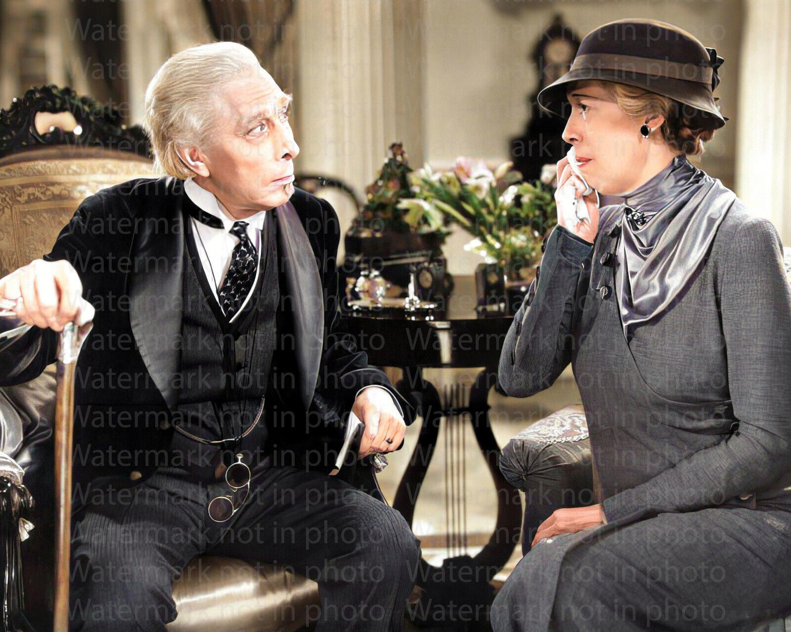 George Arliss & Edna May Oliver in The Last Gentleman 8x10 RARE COLOR Photo 603