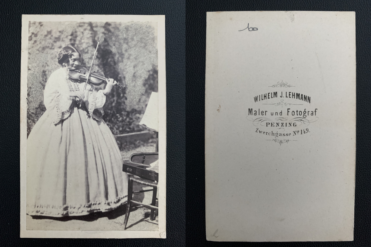 Lehmann, Penzing, Austrian Violinist, ID Vintage Albumen Print. C