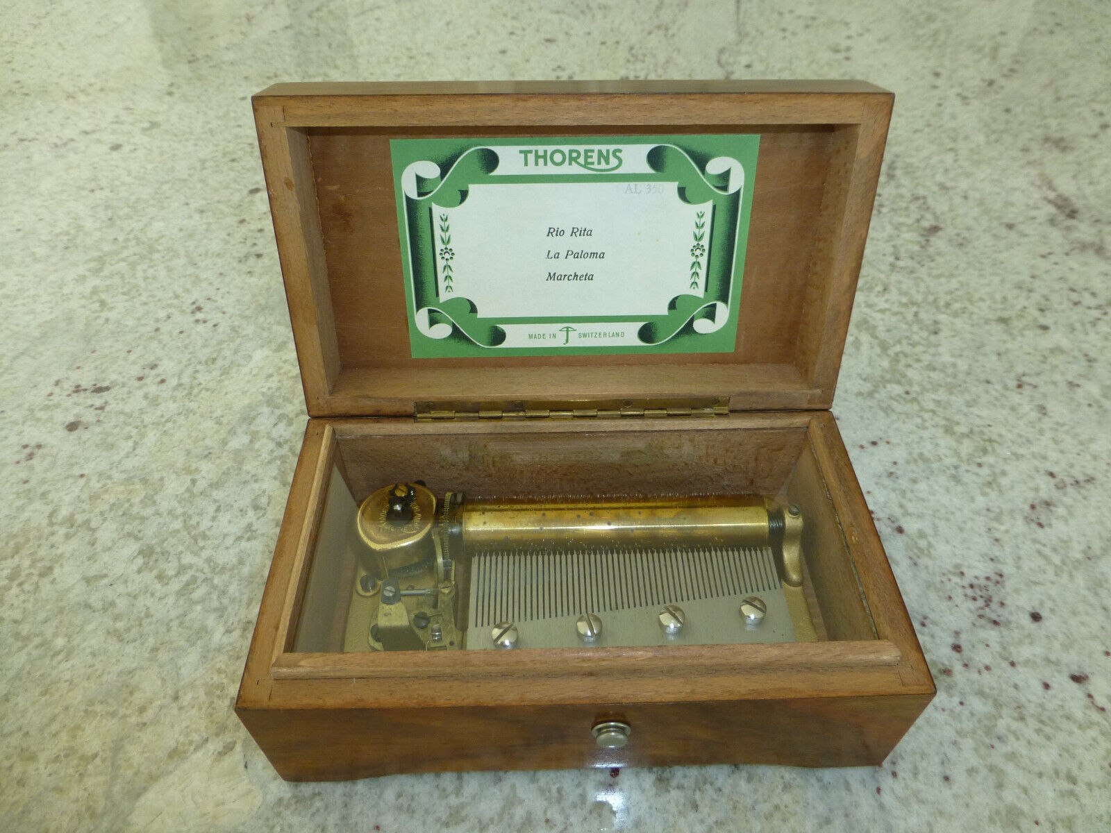 EXC Vintage Swiss Thorens Pre Reuge  Music Box 50 Key 3 Song (Watch The Video)
