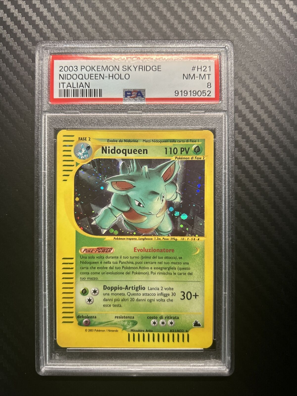 Pokemon Cards - Nidoqueen Holo Skyridge H21/H32 PSA8 Nm/Mint ITA