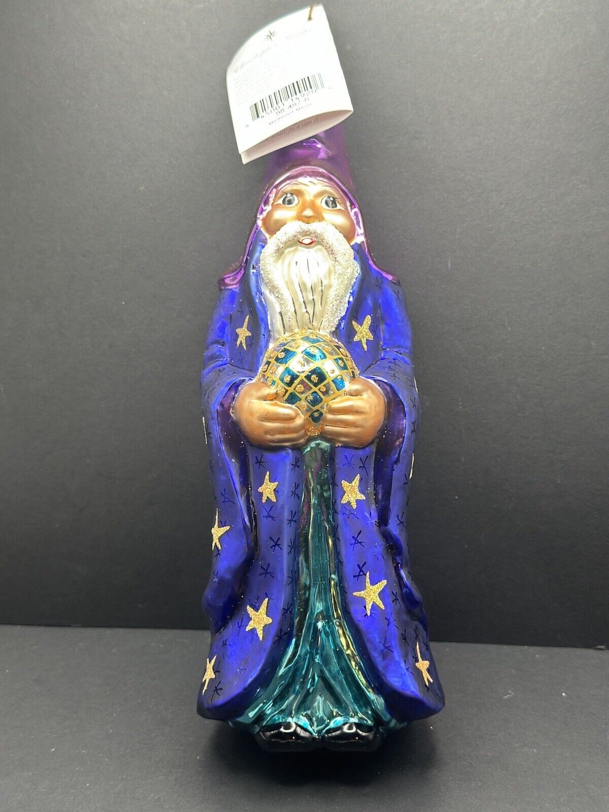 Christopher Radko MIDNIGHT MAGIC Blue Star Robe Purple Wizard Ornament 98-497-0