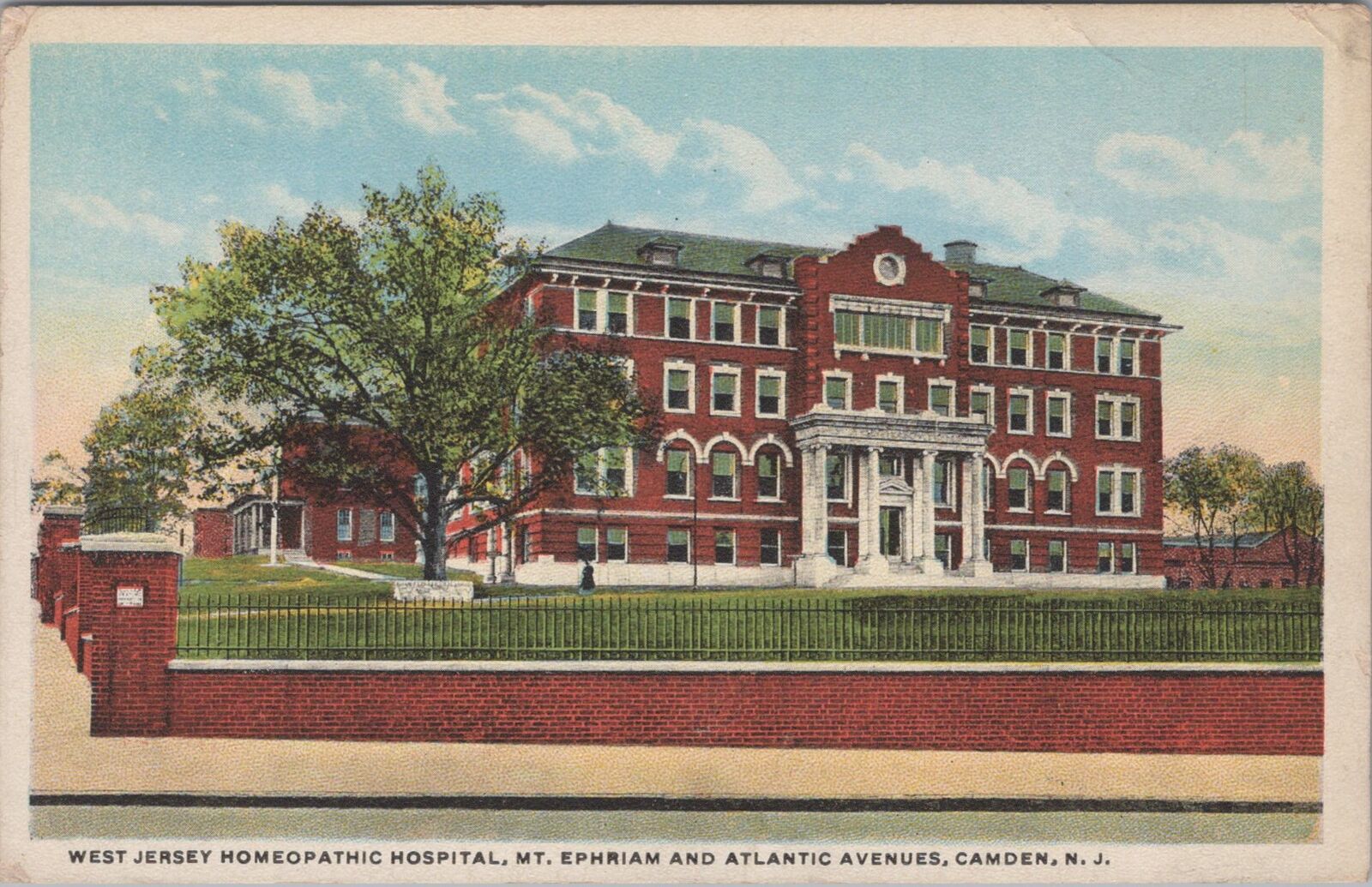 West Jersey Homeopathic Hospital, Camden New Jersey Unposted Postcard