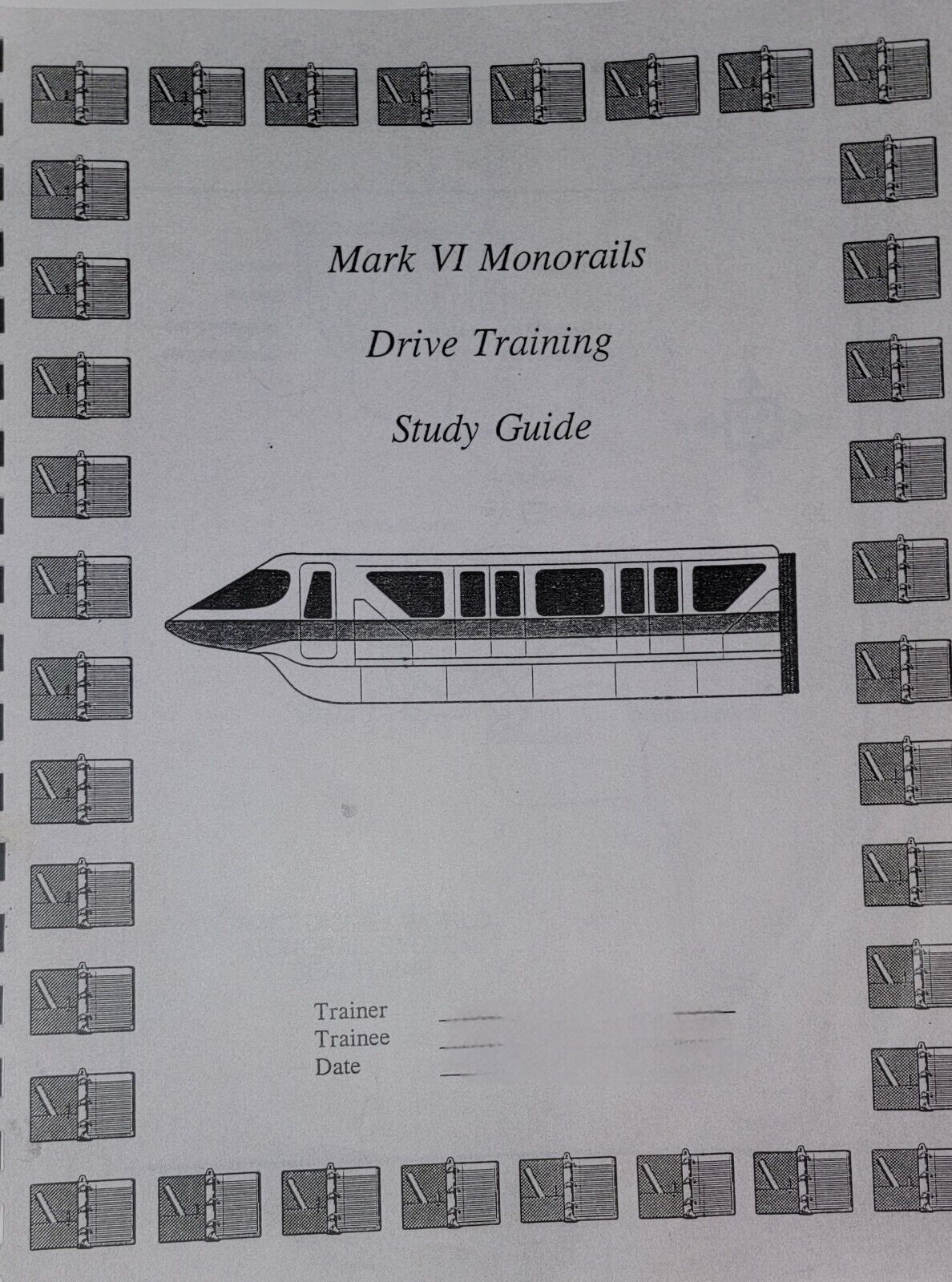 Disney World Mark VI Monorail Drive Training Study Guide.  Cast Member...