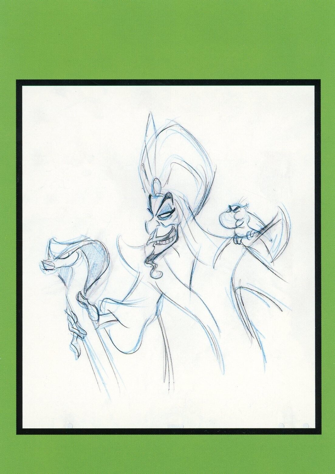 Aladdin, 1992, Jafar, Rough Animation Drawing by Andreas Deja --POSTCARD