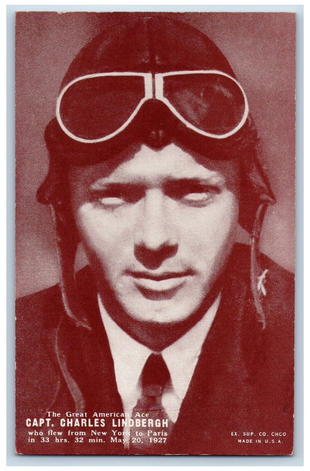 New York NY Postcard Captain Charles Lindbergh Great American Ace Vintage