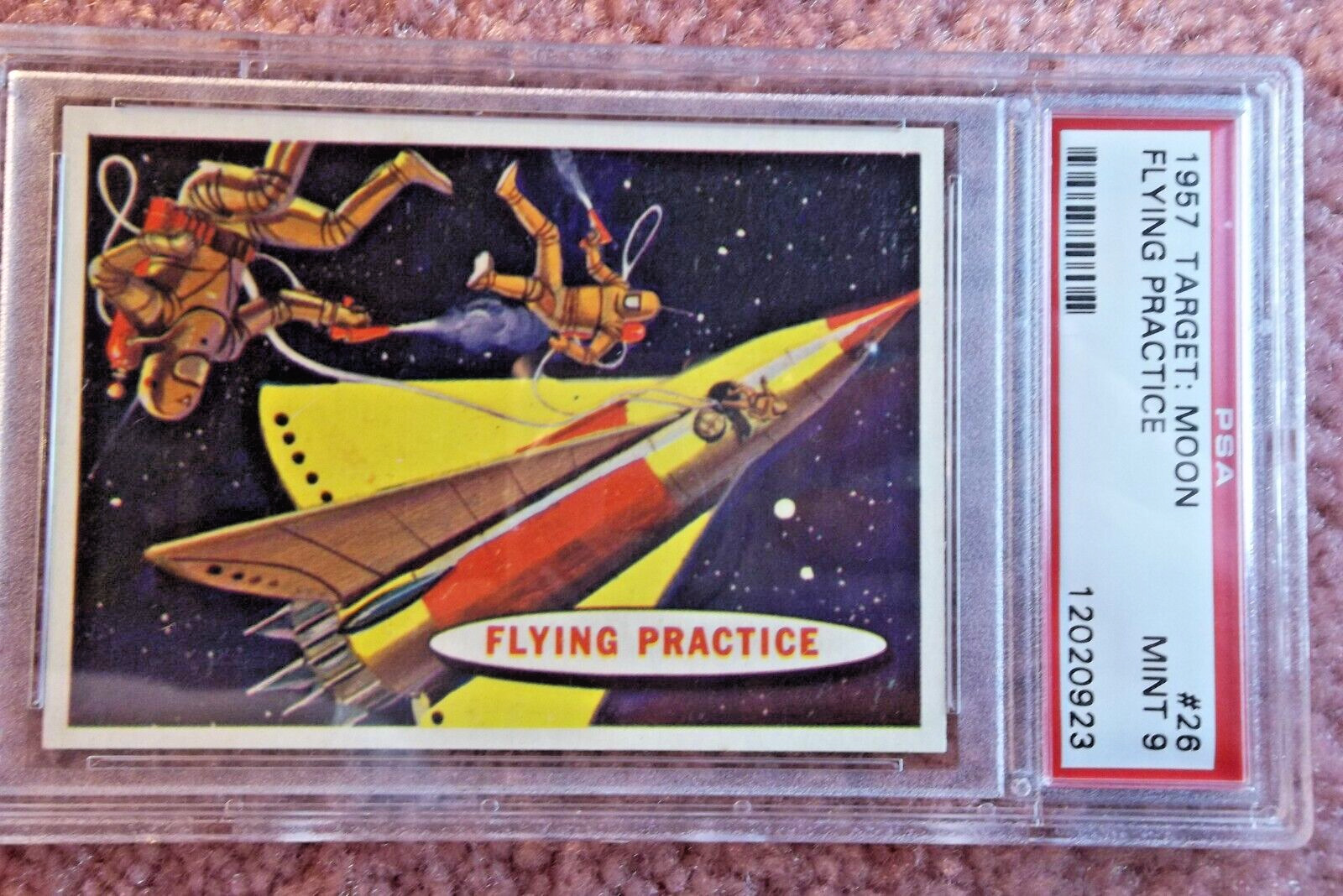 1957 TOPPS TARGET MOON #26 FLYING PRACTICE PSA 9 NM-MINT SPACE AGE RARE SPACE