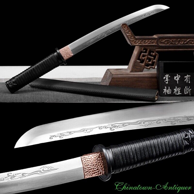 Japanese Short Sword Wakizashi Samurai Katana Steel Blade Sharp Full Tang #3807