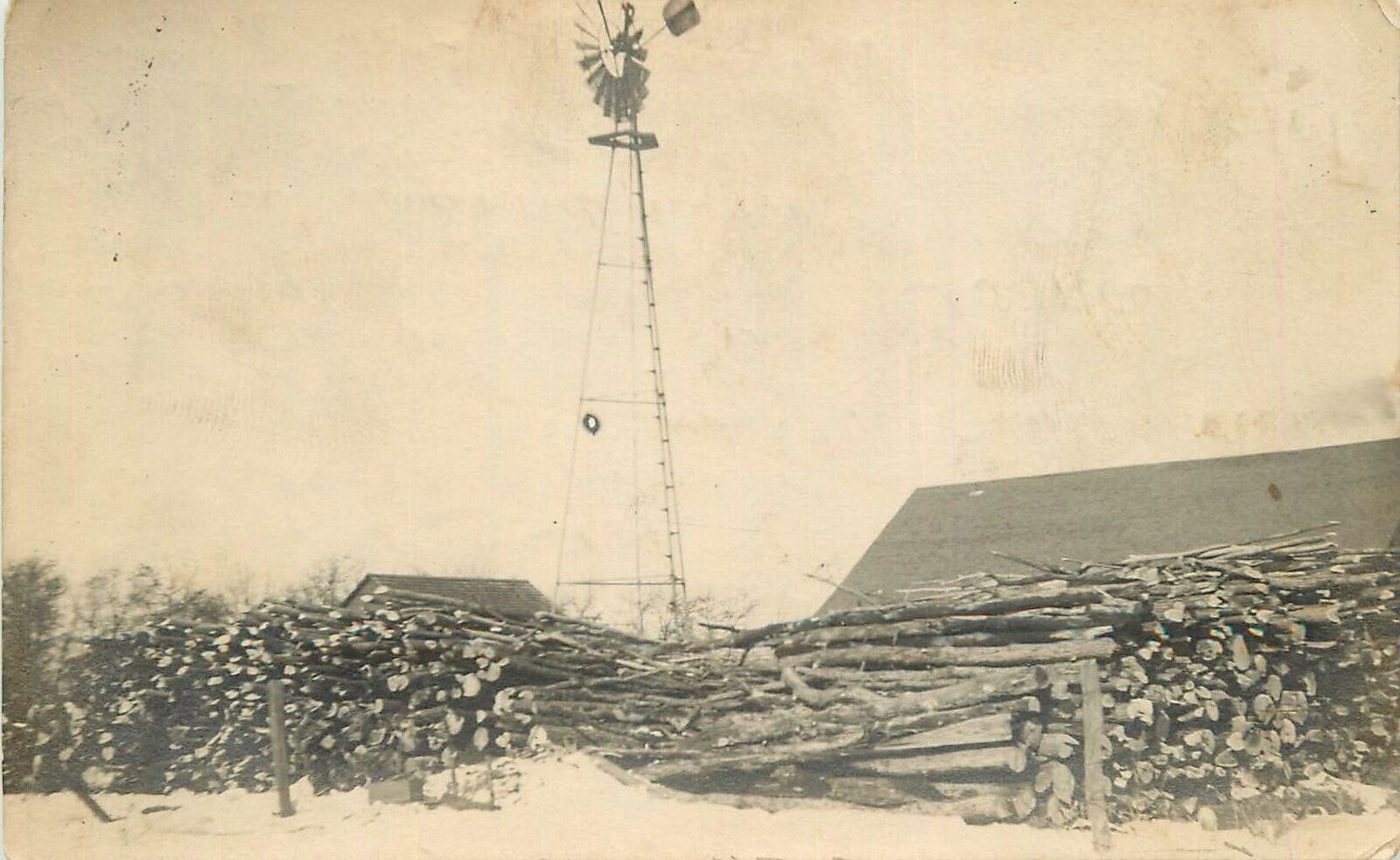 Postcard RPPC Minnesota Zimmerman Logging Lumber Windmill 1911 23-4144