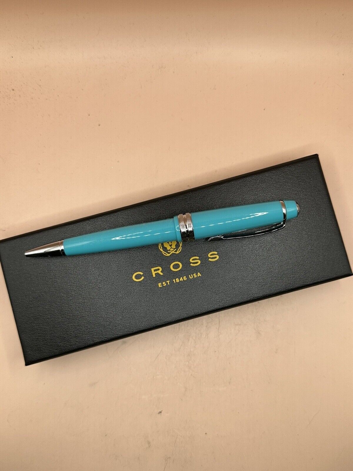 Cross Bailey Light Ballpoint Pen Teal with Chrome AT0742-6 NEW In The Box