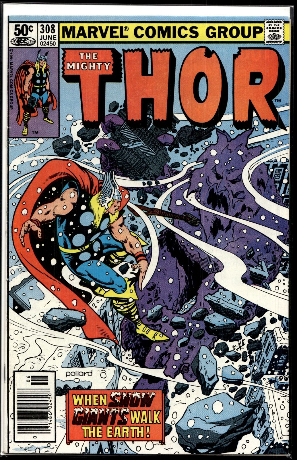 1981 Mighty Thor #308 Newsstand Marvel Comic