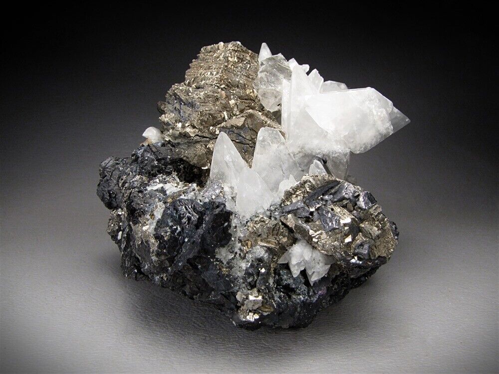 Pyrite after Pyrrhotite and Calcite Crystals Naica Mexico