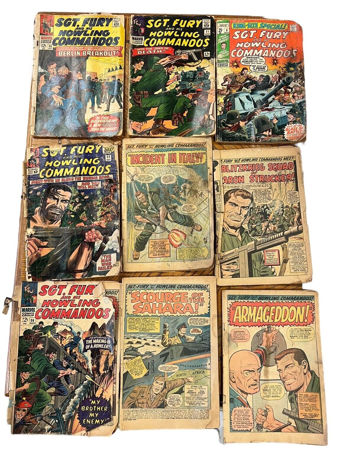 Sgt. Fury And His Howling Commandos Marvel Comic Book Lot