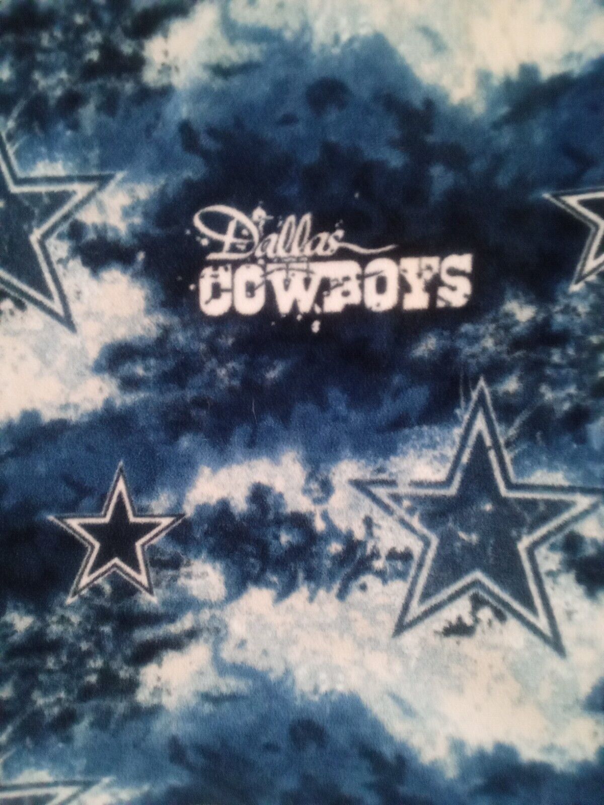 Dallas Cowboys Blue Hand Tied Lined Couch Throw or Bed Quilt, very soft cotton